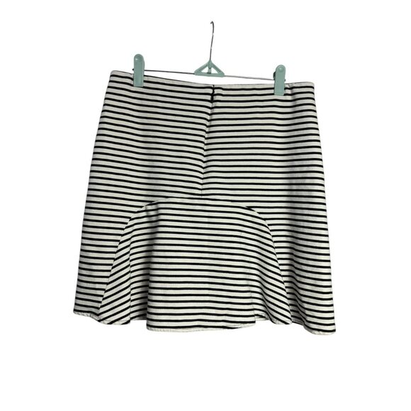 Ann Taylor Factory A-Line Skirt 4 Zip Above Knee Stretch Elastic Waist Striped - Picture 2 of 6